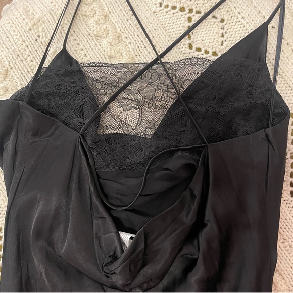 Zara Satin Effect Lace Black Mini Dress - Picture 5 of 11